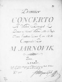 Partition Incomplete parties, violon Concerto en A major, Giornovichi, Giovanni Mane