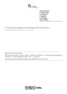 Neurophysiologie et physiologie des sensations - compte-rendu ; n°1 ; vol.56, pg 332-344