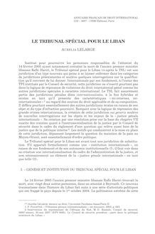 Le Tribunal spécial pour le Liban - article ; n°1 ; vol.53, pg 397-428