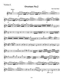 Partition violon I , partie, Overture No.2, D Major, Dunn, Bart