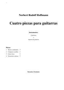 Partition Titles, 4 piezas para guitarras, Hoffmann, Norbert Rudolf