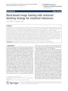 Block-based image hashing with restricted blocking strategy for rotational robustness
