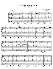 Partition complète, Marche Religieuse Op.107, Saint-Saëns, Camille