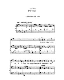 Partition complète (A Major: haut voix et piano), L éventail par Jules Massenet