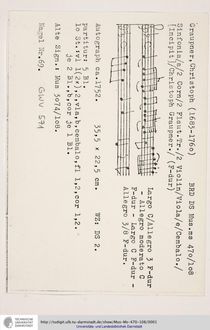 Partition complète et parties, Sinfonia en F major, GWV 571