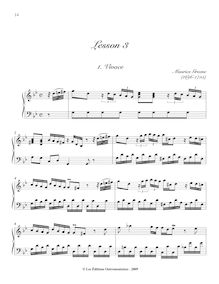 Partition , Lesson en G minor, A Collection of leçons pour pour clavecin