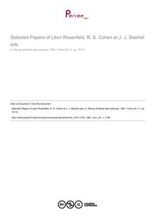 Selected Papers of Léon Rosenfeld, R. S. Cohen et J. J. Stachel eds.  ; n°1 ; vol.34, pg 72-74