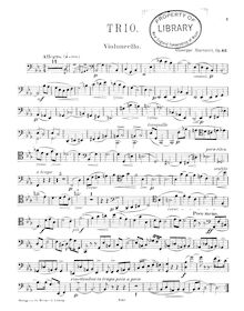 Partition violoncelle, Piano Trio No.2, Op.62, E♭ major, Martucci, Giuseppe