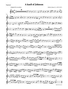 Partition Soprano enregistrement , A Knell of Johnson, G minor, Johnson, Robert