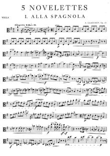 Partition viole de gambe, Five Novelettes, Glazunov, Aleksandr