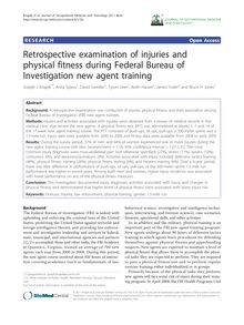 Retrospective examination of injuries and physical fitness during Federal Bureau of Investigation new agent training