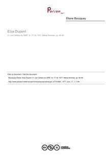Elza Dupont - article ; n°1 ; vol.17, pg 46-49