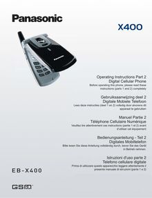 Notice Téléphone portable Panasonic Global  X400