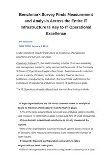 Benchmark Survey Finds Measurement and Analysis Across the Entire IT Infrastructure Is Key to IT Operational Excellence