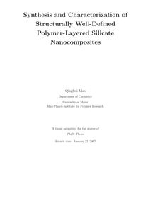 Synthesis and characterization of structurally well-defined polymer-layered silicate nanocomposites [Elektronische Ressource] / Qinghui Mao