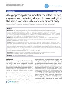 Allergic predisposition modifies the effects of pet exposure on respiratory disease in boys and girls: the seven northeast cities of china (snecc) study