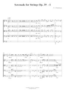Partition complète, Serenade pour cordes, E flat, Robertson, Ernest John