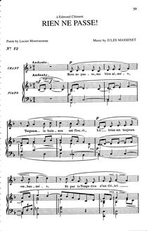 Partition complète (F Major: medium voix et piano), Rien ne passe!