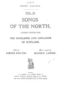 Partition Segment 1, chansons of pour North, Songs of the North, gathered together from the highlands and lowlands of Scotland