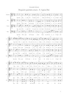 Partition , Agnus Dei, Requiem quietatis crucis, different, Schmitt, Alexander