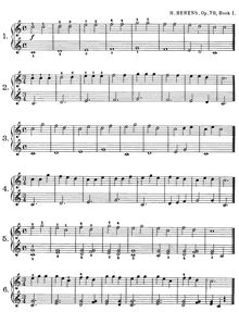 Partition complète, 50 Piano pièces pour First Beginners, Op.70