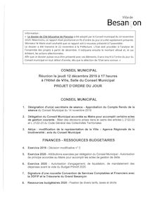 Conseil municipal Besançon 12 décembre 2019