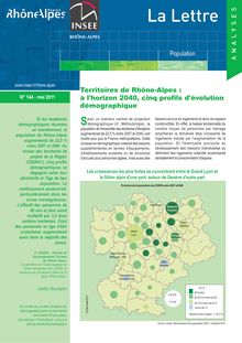 Territoires de Rhône-Alpes : à l'horizon 2040, cinq profils d'évolution démographique
