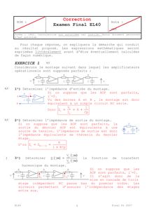 Corrige UTBM Fonctions electroniques pour l ingenieur 2007 GESC