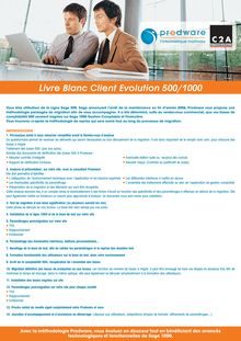 Livre Blanc Client Evolution 500/1000