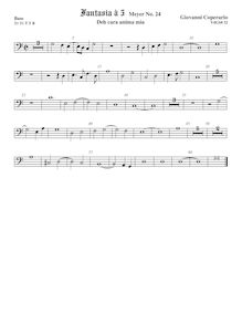 Partition viole de basse, Fantasia pour 5 violes de gambe, RC 55