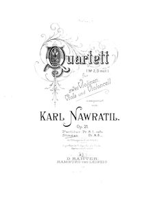 Partition violon 1, corde quatuor No.2, Op.21, D minor, Navrátil, Karel