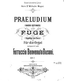 Partition complète, Praeludium und Doppelfuge zum choral, A minor