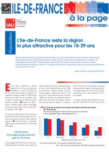 L Ile-de-France reste la région la plus attractive pour les 18-29 ans