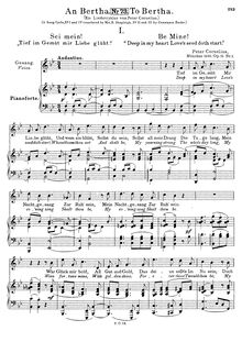 Partition complète, 4 chansons, Op.15, Cornelius, Peter