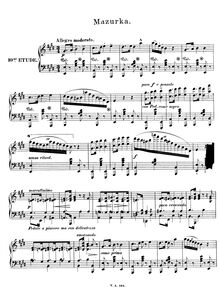 Partition No.10: Mazurka, 12 Romances en Forme d Études, Op.8, Raff, Joachim