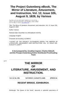 The Mirror of Literature, Amusement, and Instruction - Volume 12, No. 326, August 9, 1828