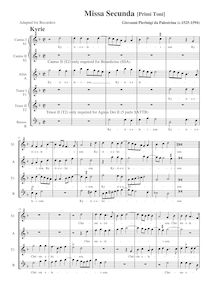 Partition complète (alto notation, SSATTB  enregistrements), Missa - Primi Toni