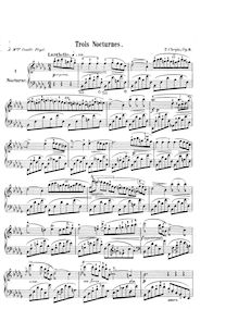 Partition complète, trois nocturnes à Camille Pleyel, Chopin, Frédéric