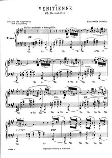 Partition No.2 - Vénitienne (Barcarolle No.4), Lanterne Magique, , partie IV, Op.110