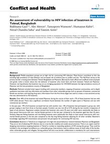 An assessment of vulnerability to HIV infection of boatmen in Teknaf, Bangladesh