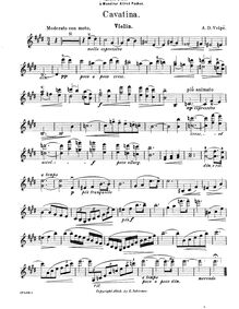 Partition de violon, Cavatina, E Major, Volpe, Arnold