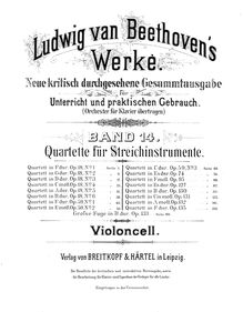 Partition violoncelle, corde quatuor No.1, Op.18/1, F major, Beethoven, Ludwig van par Ludwig van Beethoven