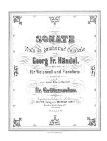 Partition de piano, Sonata pour viole de gambe et Cembalo