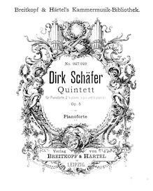 Partition Score (Piano), Piano quintette, Op.5, Schäfer, Dirk