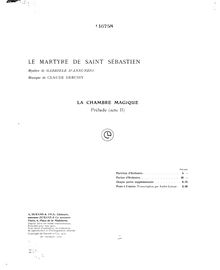 Partition La chambre magique, Le martyre de Saint Sébastien, Debussy, Claude