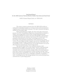 Benchmark Report for the 2008 American National  Election S…