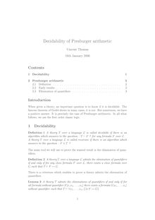 Decidability of Presburger arithmetic