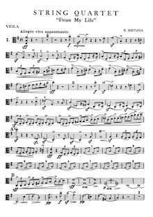 Partition viole de gambe, corde quatuor No.1, Z mého života / Aus meinem Leben / From My Life / Из моей Жизни