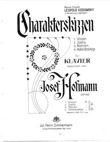 Partition de piano, Charakterskizzen, Op.40, Hofmann, Józef