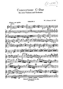 Partition violon 1 solo, Concertone, Concertone No.2, C major, Mozart, Wolfgang Amadeus